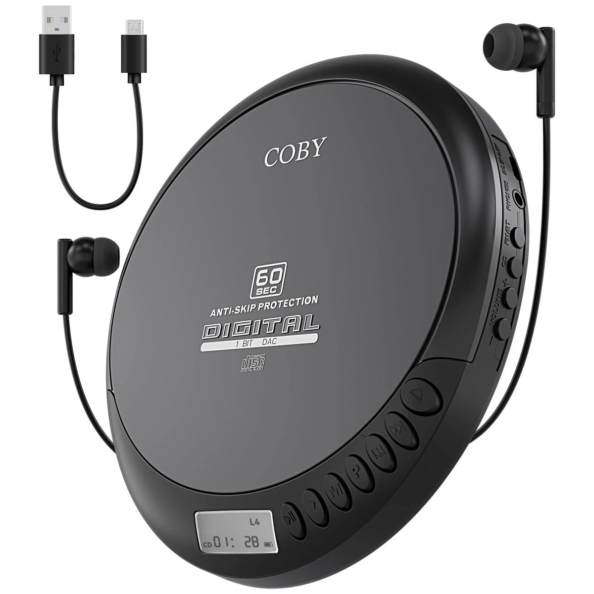 Coby Portable CD Player with FM Radio and 60-Second Anti-Skip (CD191)