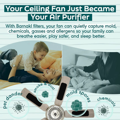 5 Pack Activated Coconut Shell Carbon Air Purifier Pads for Ceiling Fan
