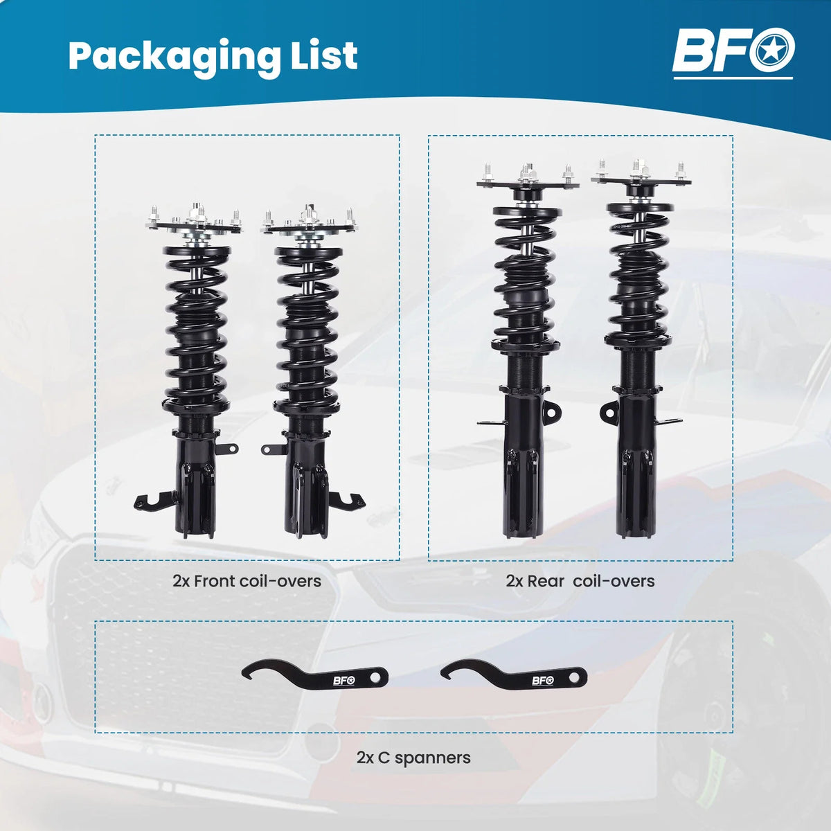 Coilover Shock Suspension Kit for Toyota Corolla E90 E100 E110 (1987–2002)
