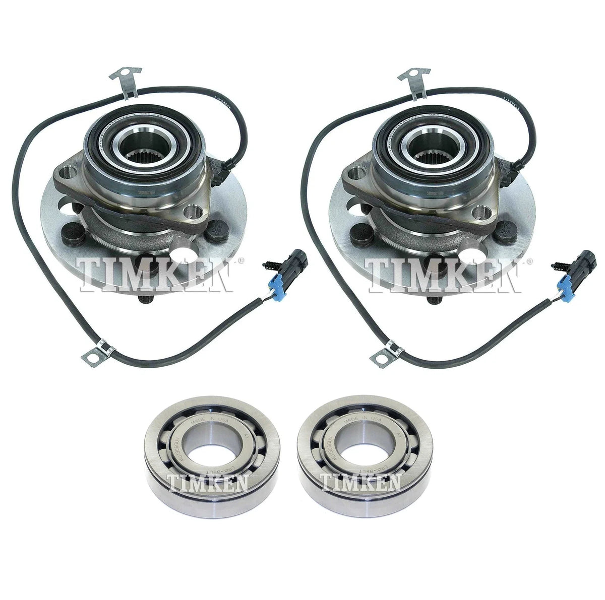 Front and Rear Wheel Bearings & Hubs Kit for Yukon K1500 Suburban (1992–1999)