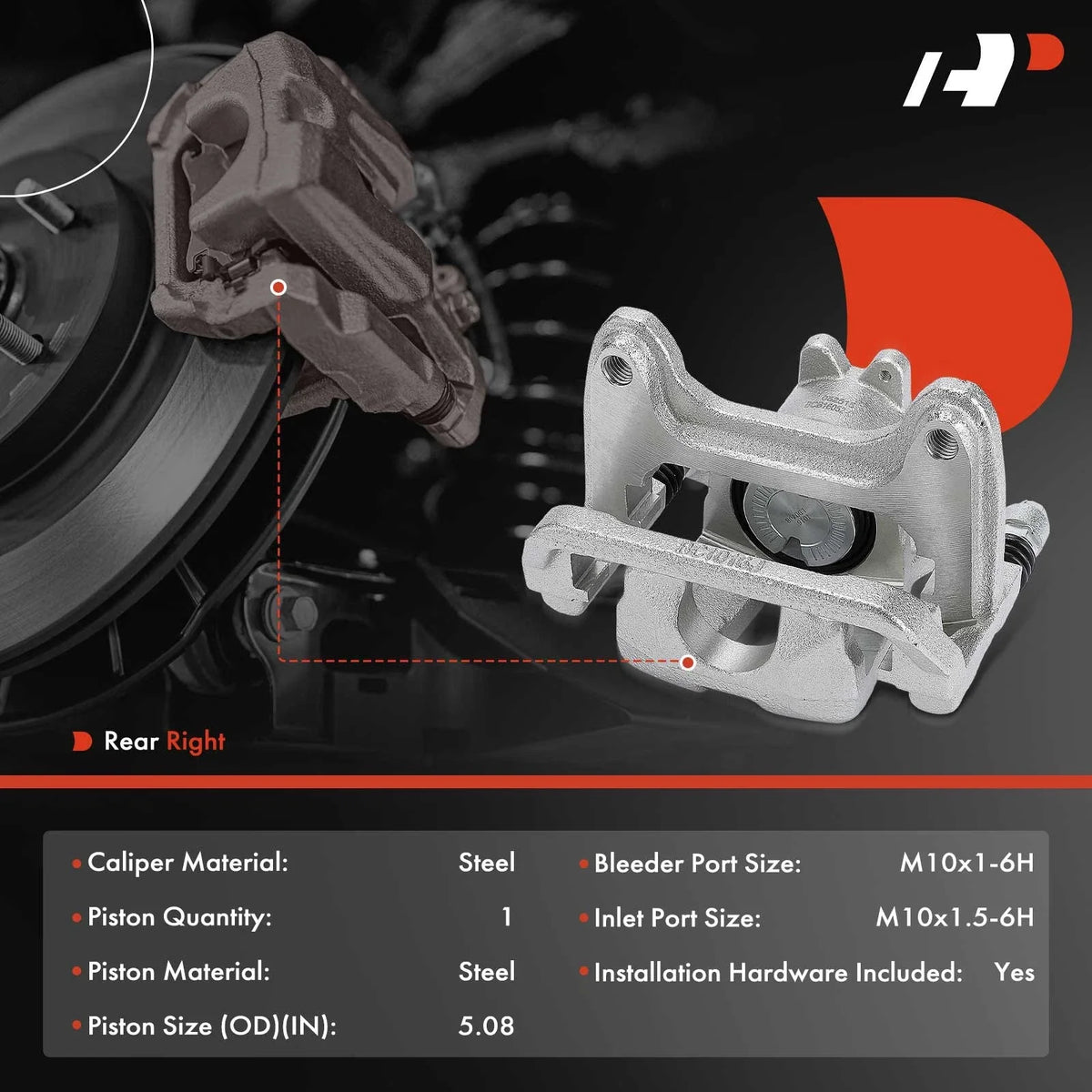 Rear Right Brake Caliper with Bracket for Chevrolet Tahoe GMC Yukon (2000–2023)
