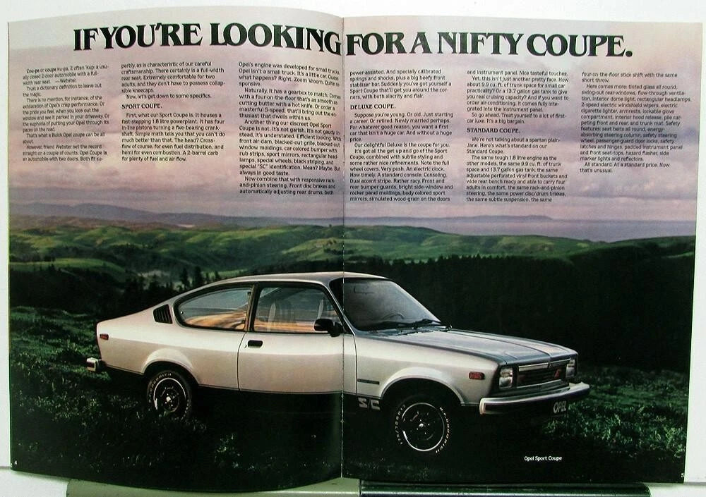 Sales Brochure for Buick Opel Sedan Deluxe Coupe Sport (1979)