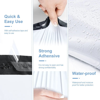 Set of 100 Metronic Poly Mailers 10x13 Small White Shipping Bags