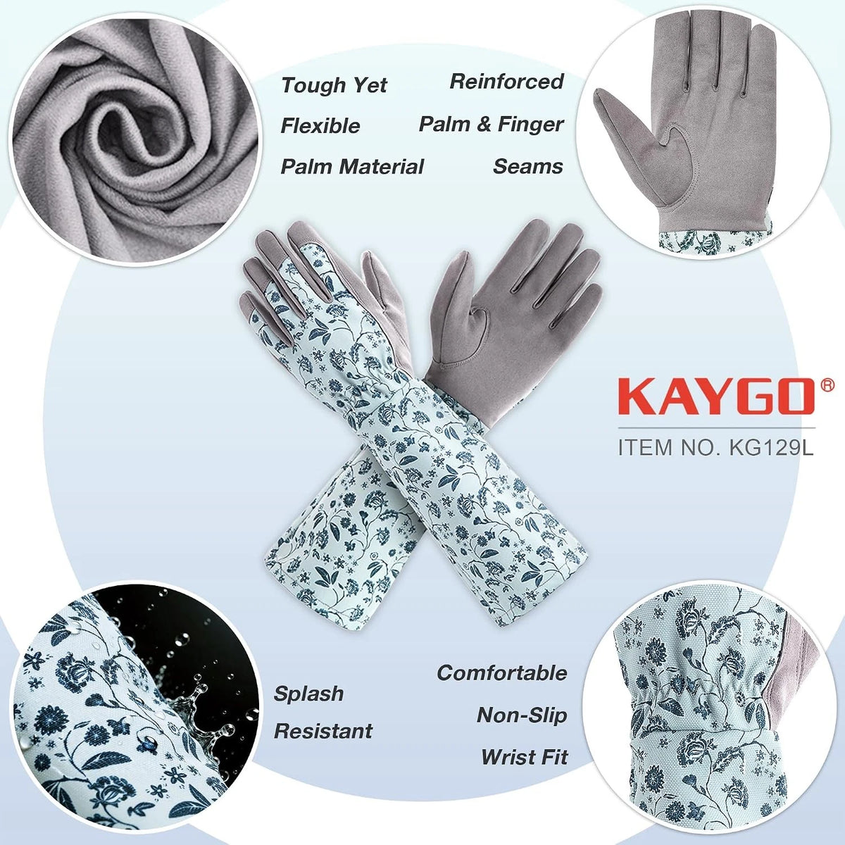 Gardening Gloves for Women - Long Sleeve Protective Yard Gloves