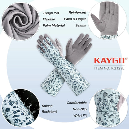 Gardening Gloves for Women - Long Sleeve Protective Yard Gloves
