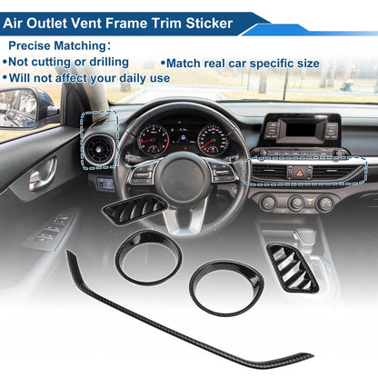 Set of 5 Air Condition Outlet Vent Trim Covers for Kia Forte K3 (2019–2024) Black