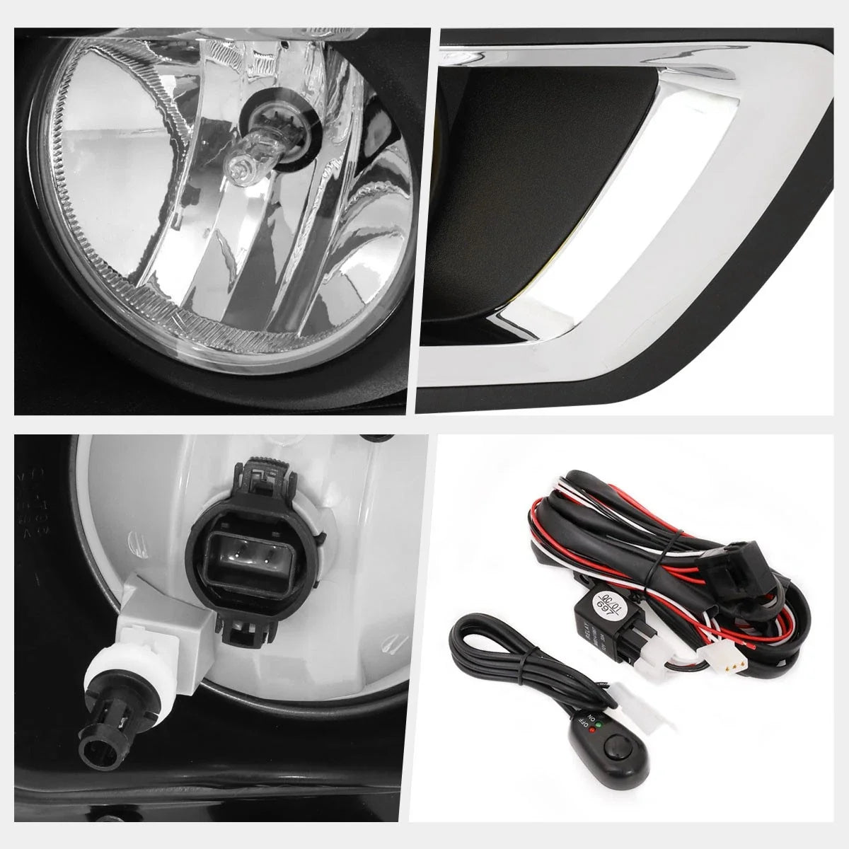 Clear Lens Fog Lights with Switch and Bezel for Chevy Colorado (2015–2019)
