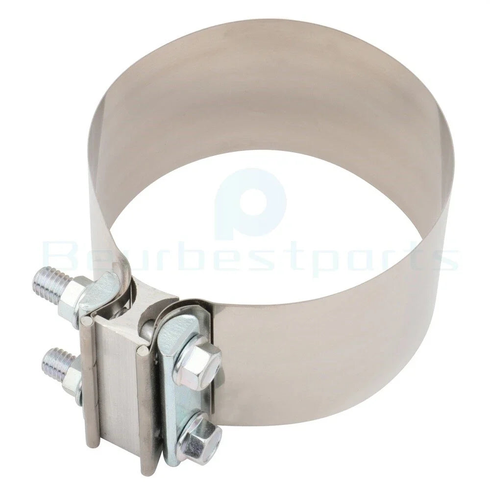 2X 5" Universal Zinc Plated Iron Butt Joint Band Exhaust Clamp
