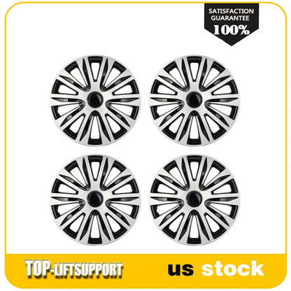 Set of 4 Wheel Covers for R17 Tire & Rim (Black & Silver)