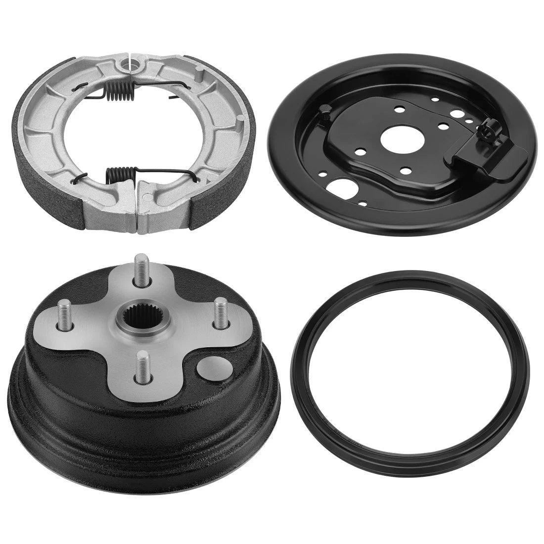 Rear Brake Drum Hub Plate Shoes Kit for Yamaha YFB250FW YFB250 (1995–2000)
