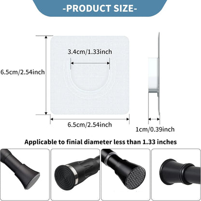 Set of 2 UAREP Adhesive Shower Rod Holders - No Drilling, Invisible Design