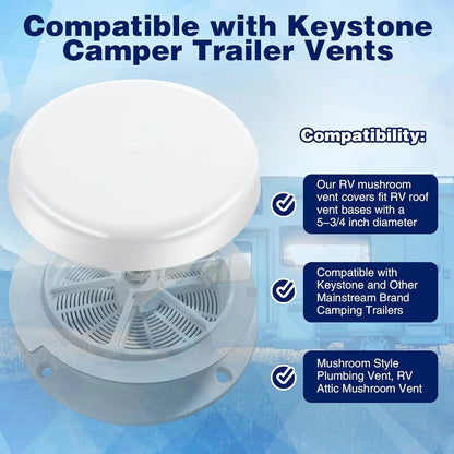 RV Roof Mushroom Vent with Water Guard for Keystone RV Trailers