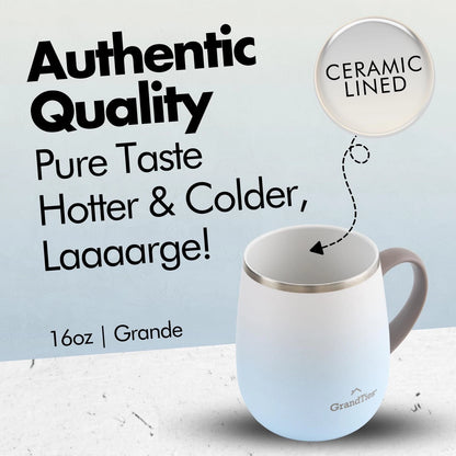 16oz Ceramic-Lined Insulated Coffee Mug for Grandties (No Part Numbers)