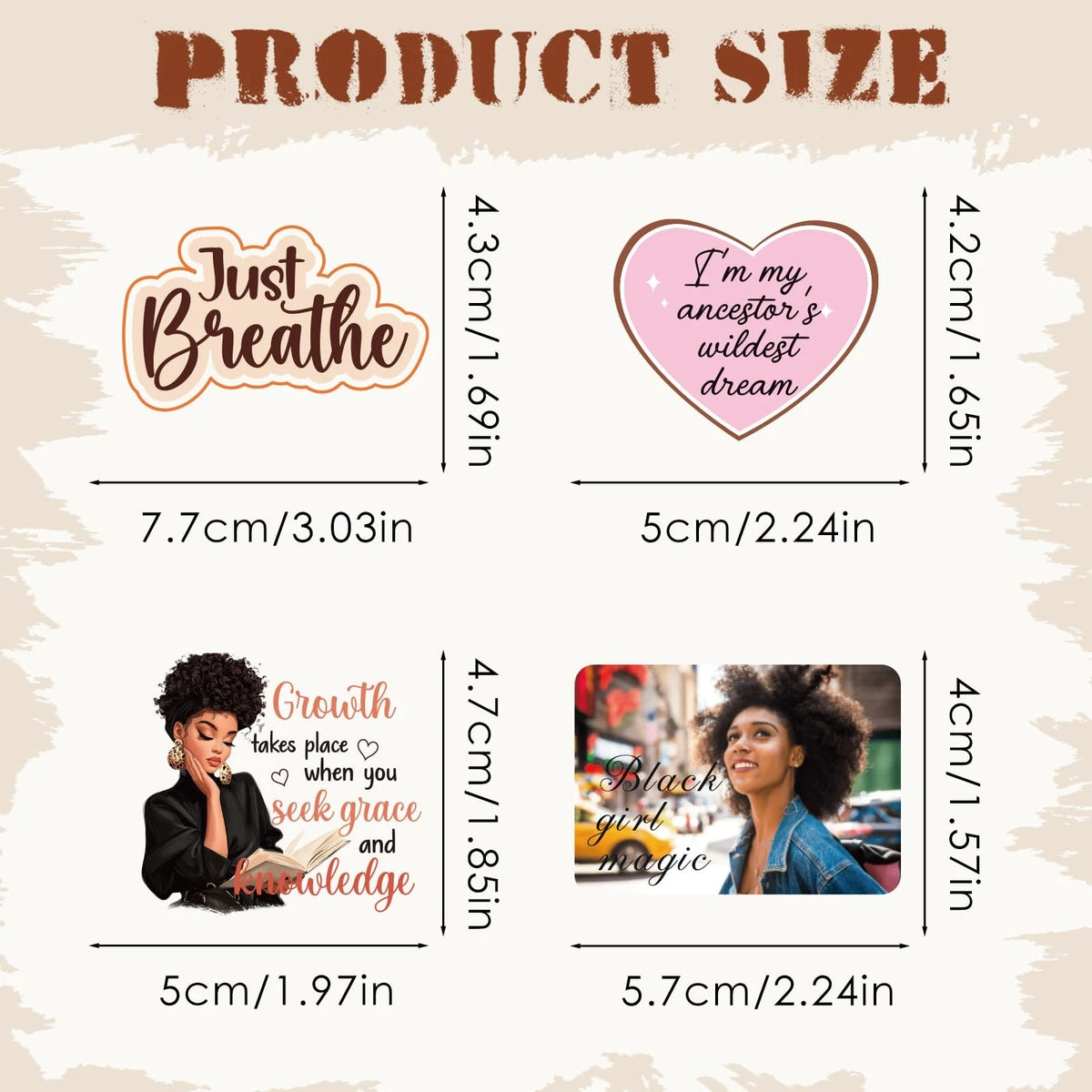 50 Pcs Black Girl Scrapbook Stickers for Planner Journaling