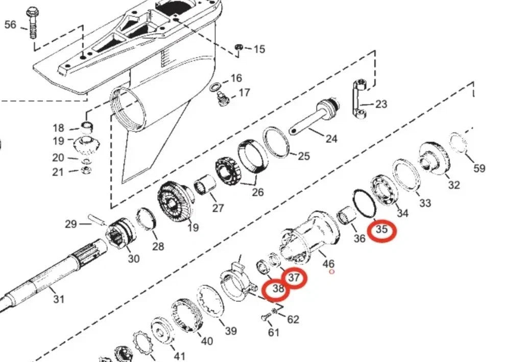 Lower Unit Seal Kit for Mercruiser (26-14077, 26-12224, 25-896524, 8M0058390)