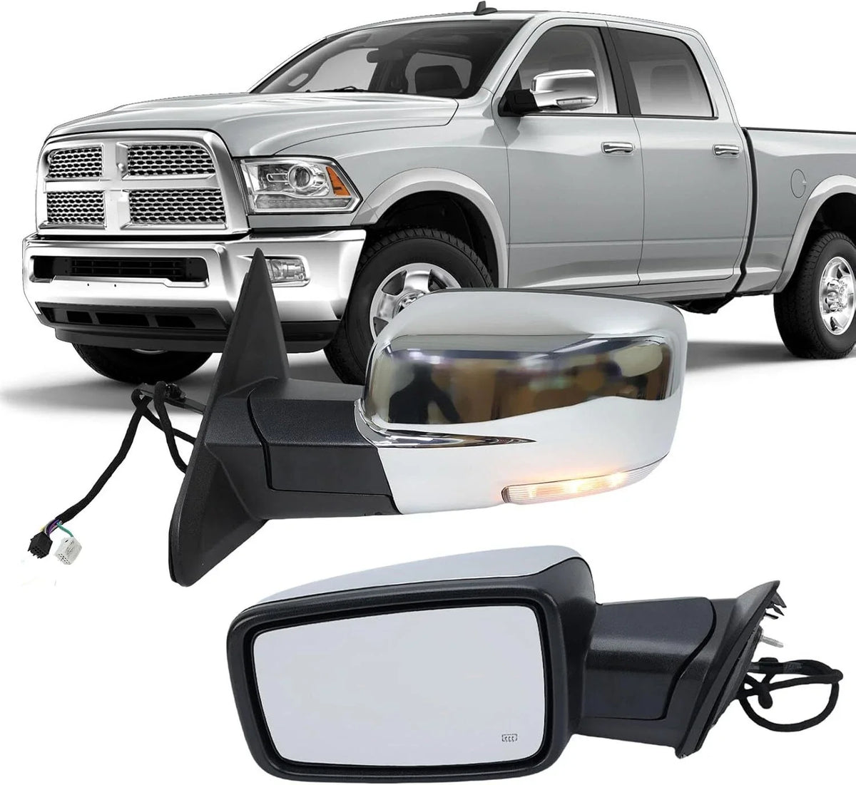 Power Folding Left Side Mirror Cover w/ Signal for Ram 1500 (2013–2019)