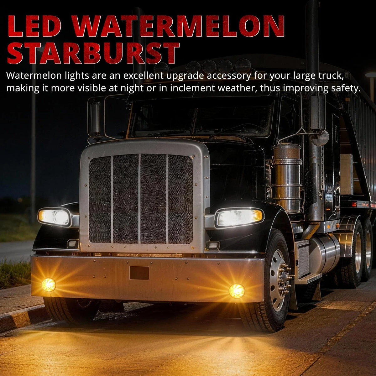 8pcs Chrome Amber LED Side Marker Light Assembly for Watermelon
