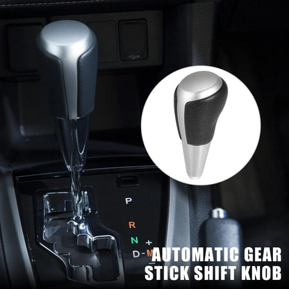 Shift Knob for Toyota 4Runner (2010–2023) Black Faux Leather Silver Tone