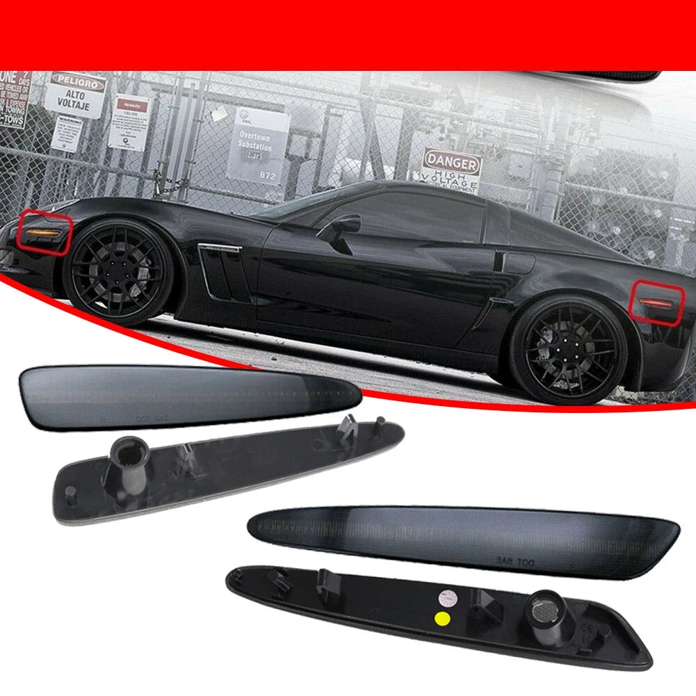 Smoked Lens Side Marker Housings for Chevrolet C6 Corvette (2005–2013)
