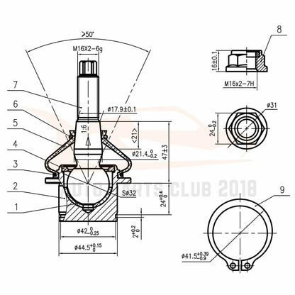 Set of 4 Suspension Ball Joints & Control Arms for Navigator 4WD