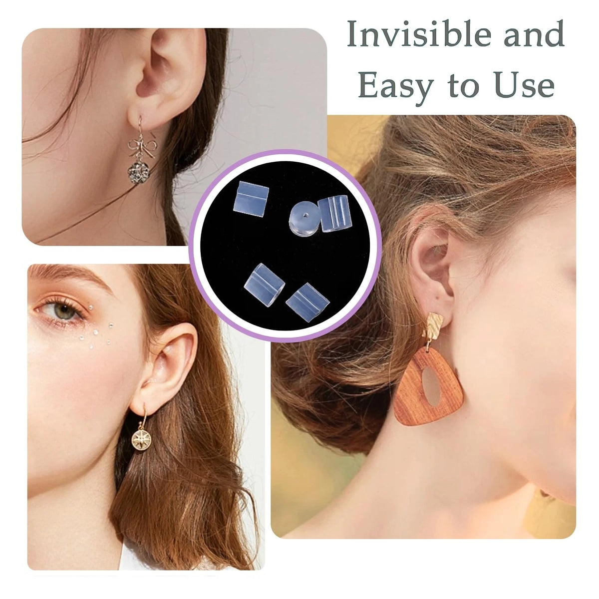 200PCS Clear Earring Backs Plastic Stoppers