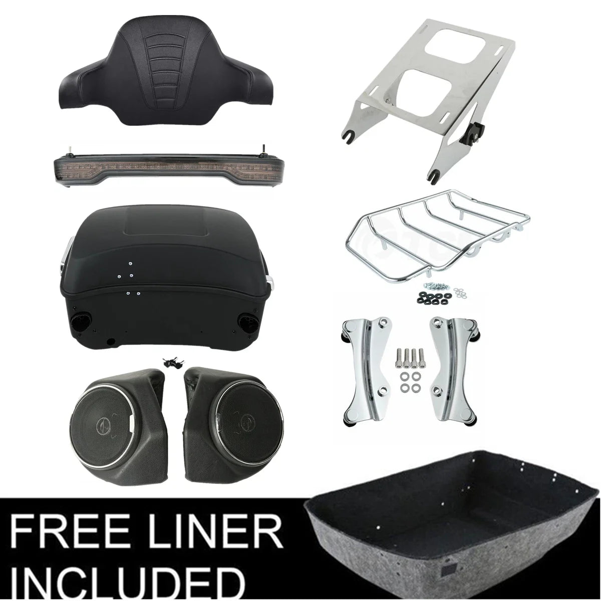 Tail Light Speakers for Harley Street Road Glide (2014–2026) - Matt Black