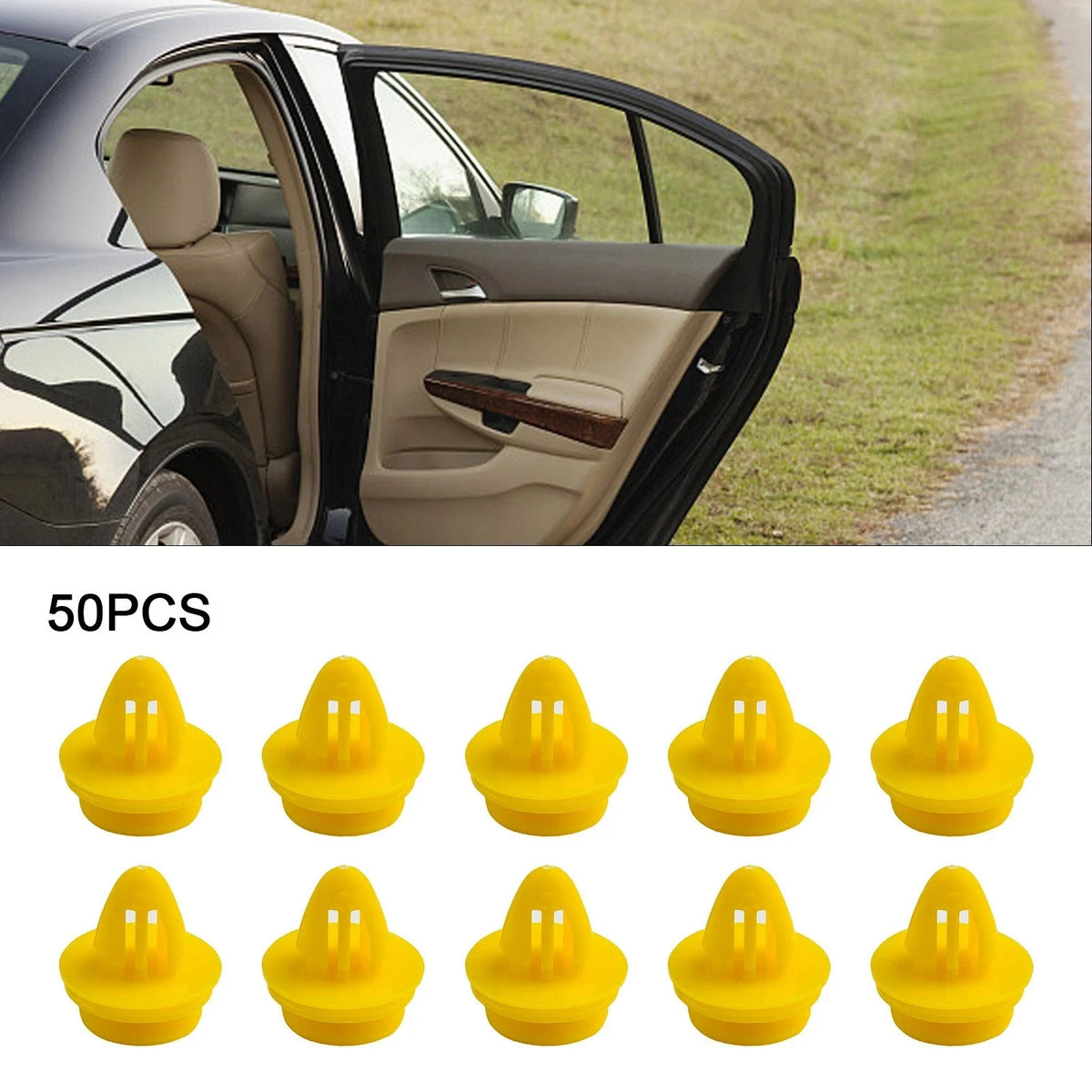 Set of 50 Panel Clips for Volvo S80 S40 S60 C30 C70 (ABS, Yellow)