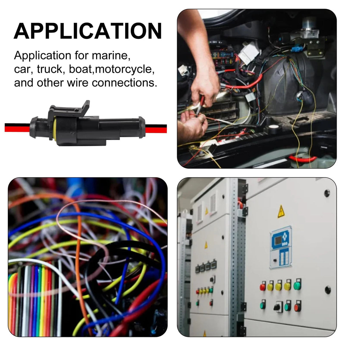 10PCS 2 Pin Waterproof Electrical Wire Connector for Automotive Applications