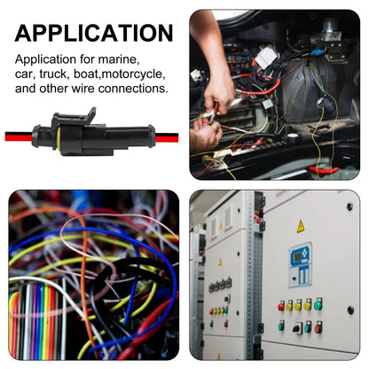 10PCS 2 Pin Waterproof Electrical Wire Connector for Automotive Applications