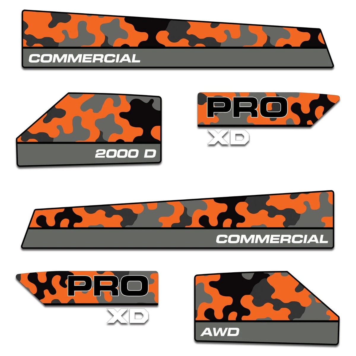 Decal Kit for Polaris Ranger 2000D Pro XD (2000) - Orange Camo Graphics