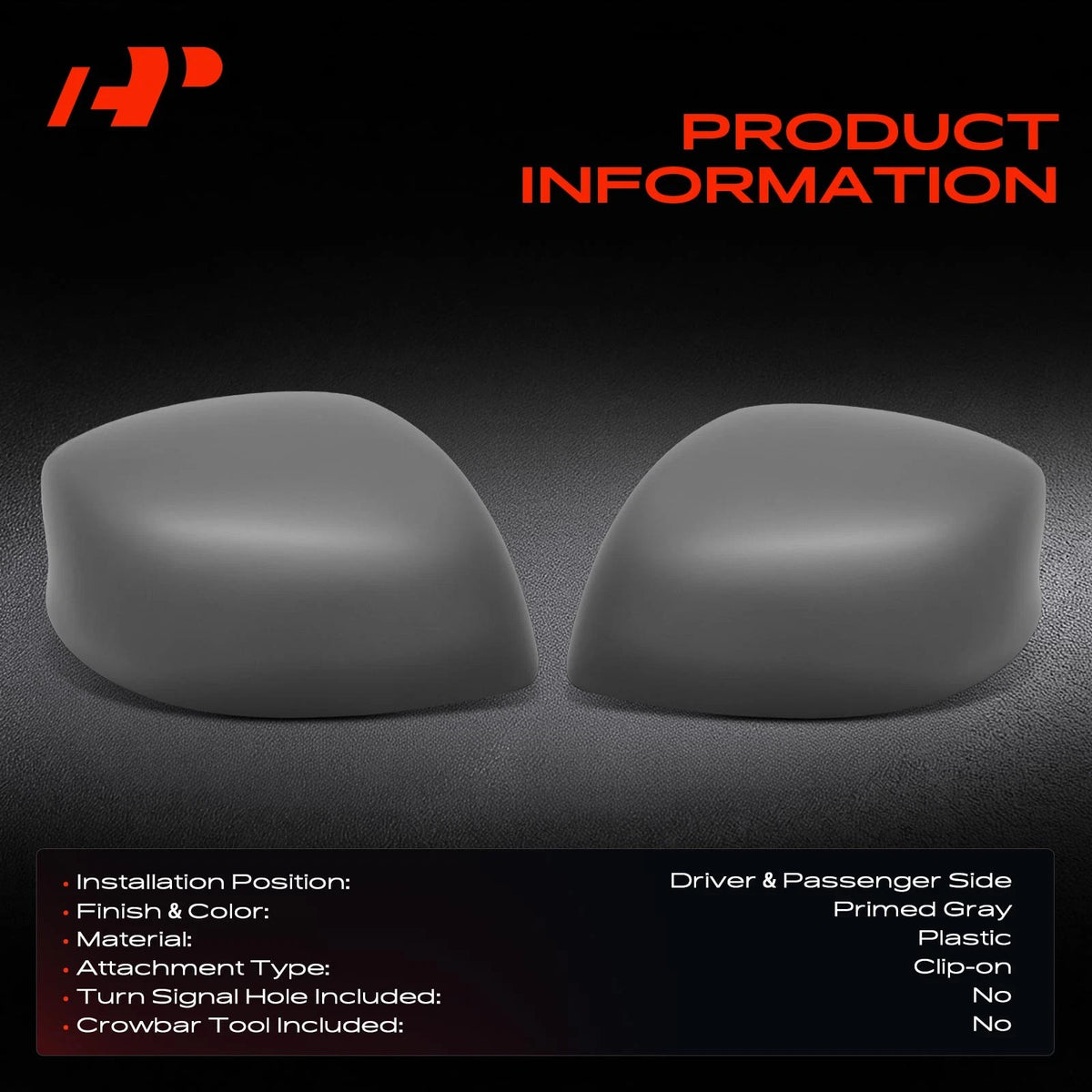 Set of 2 Mirror Cover Caps for Honda Civic (2012–2013) - 76201TR0A01ZD, 76251TR0A01ZD