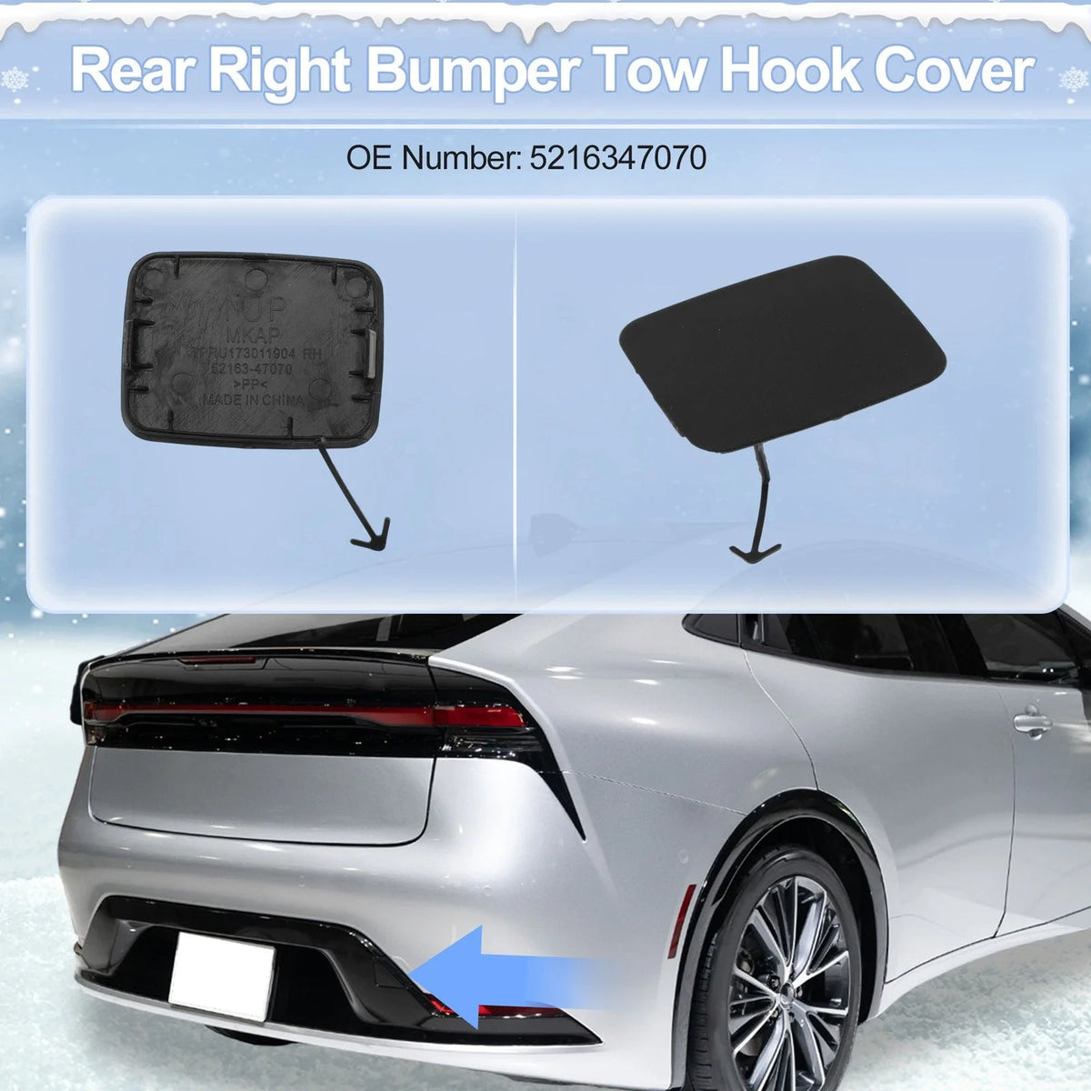Tow Hook Cover Cap for Toyota Prius Prime (2017–2021) No. 5216447060