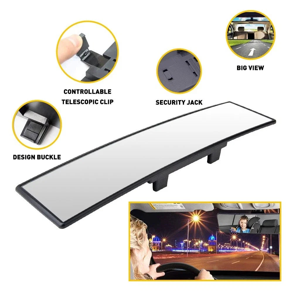300MM Wide Convex Clip-On Rear View Mirror for Universal Cars