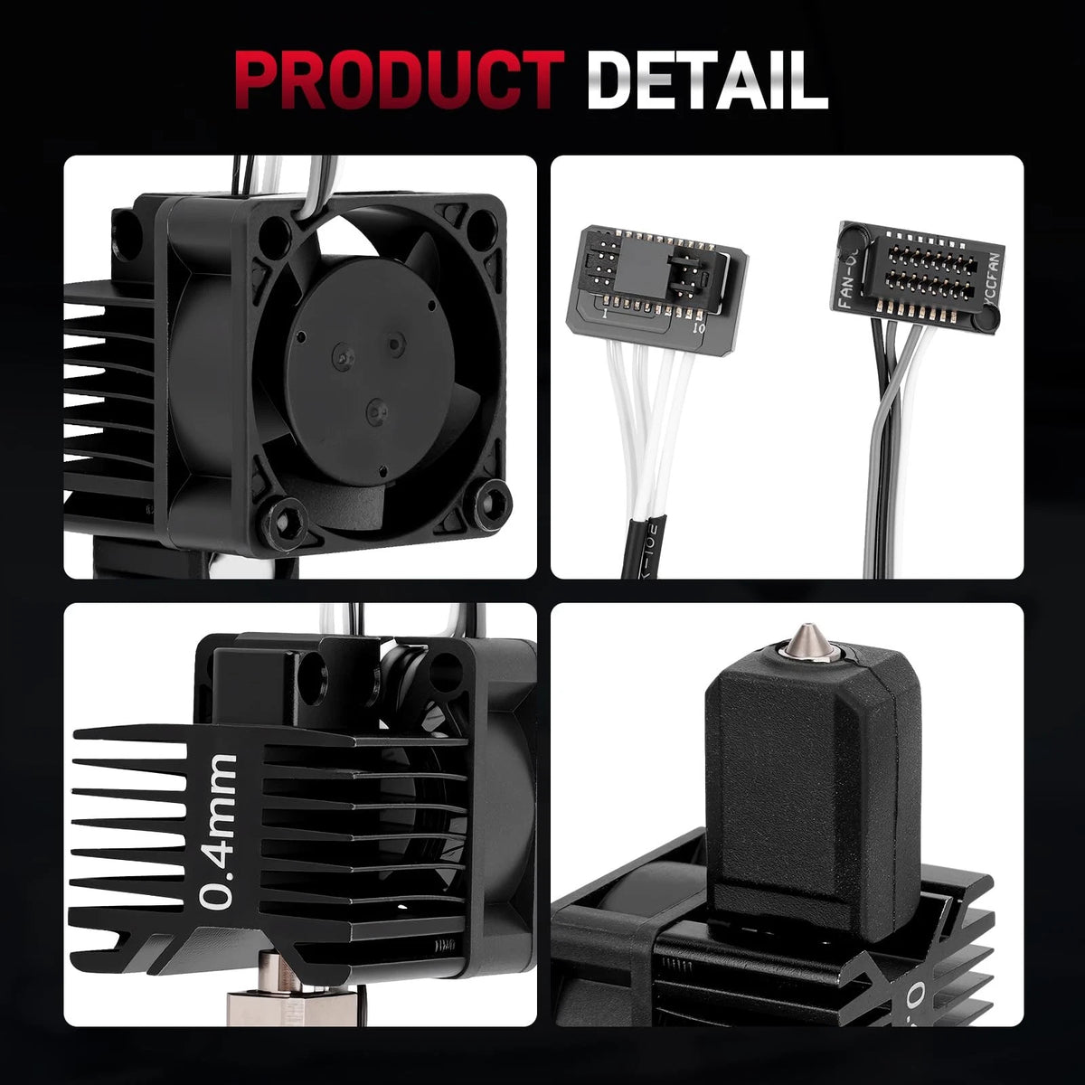 Hardened Steel Hotend Kit for Bambu Lab P1P P1S (0.4mm Nozzle)
