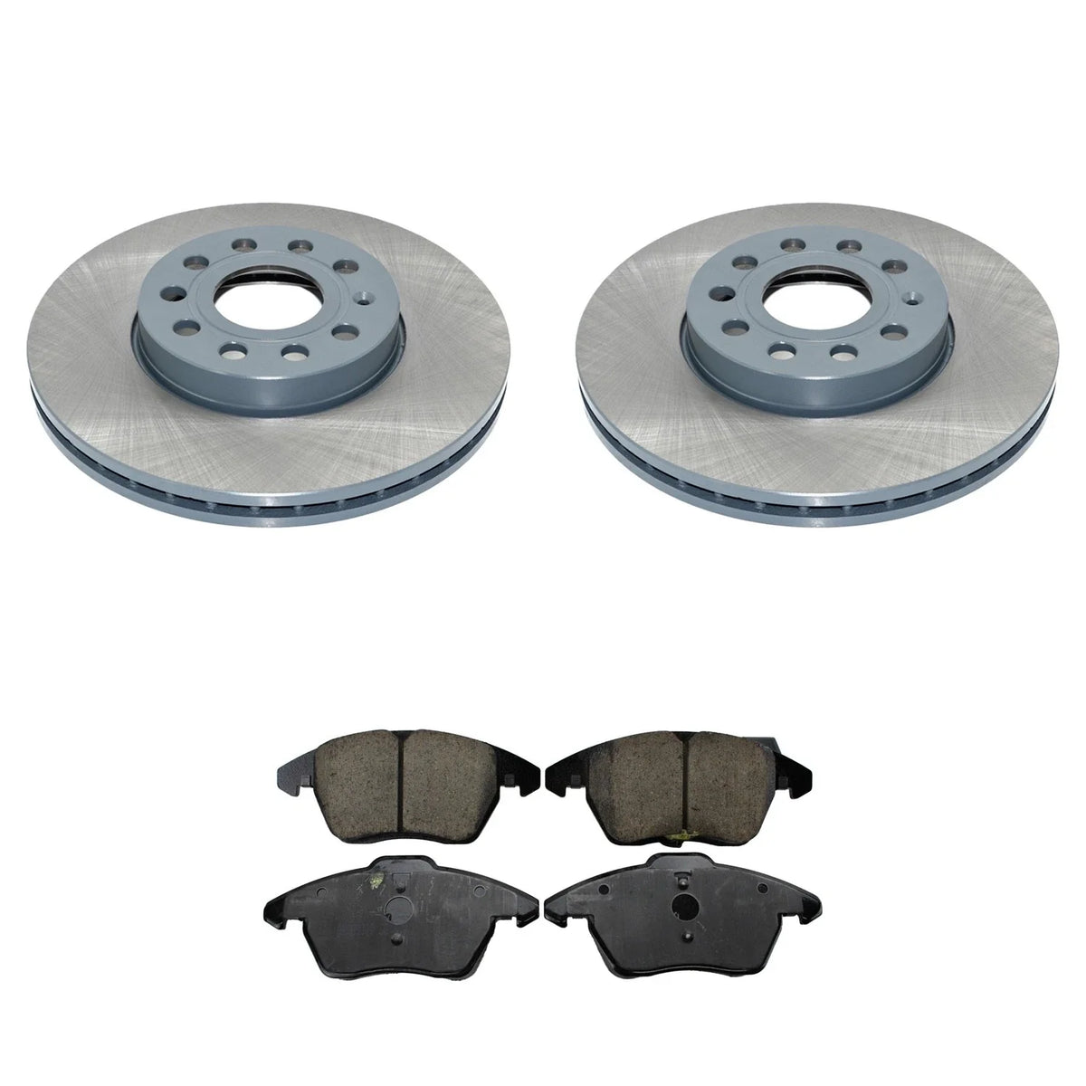 Front Rotors & Akebono EURO Ceramic Brake Pads Kit for Beetle Jetta