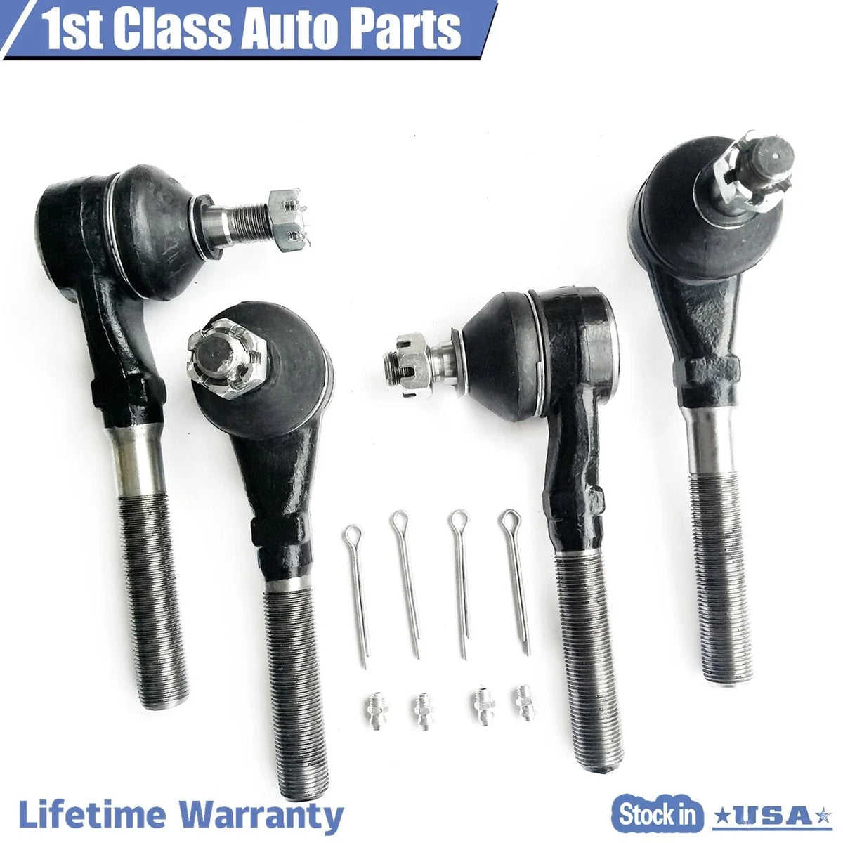 Set of 4 Front Suspension Tie Rod Ends for F-150 Navigator (1997–2003)