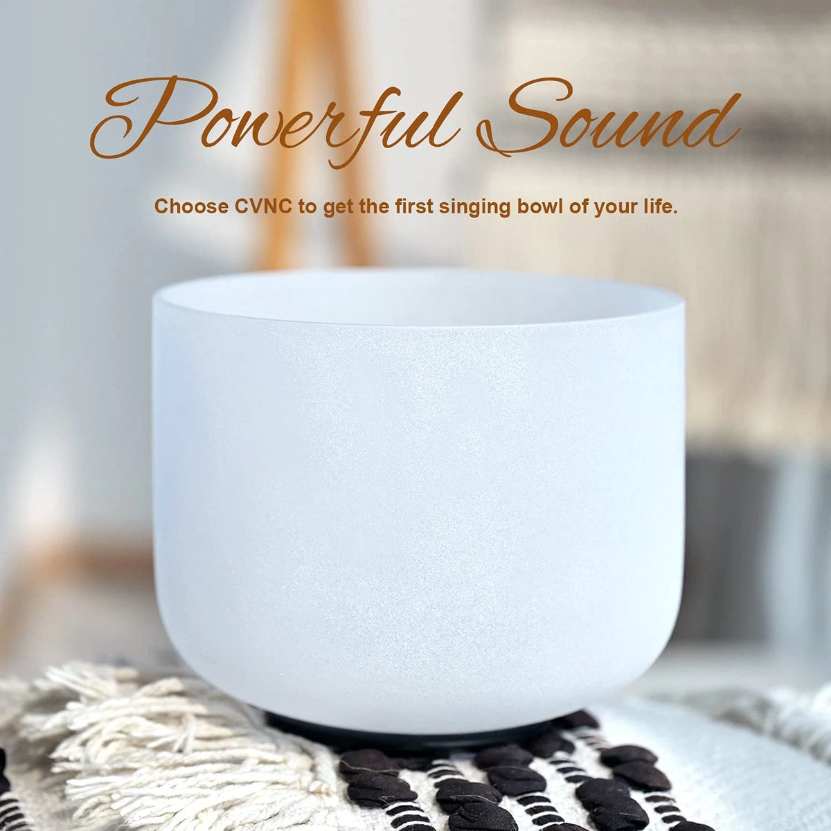 8 Inch G Note Throat Chakra Frosted Quartz Singing Bowl (No Part Numbers)