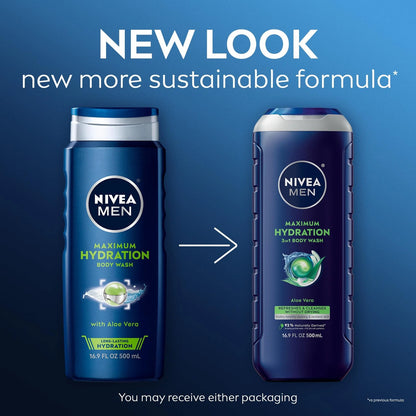 Pack of 3 NIVEA Men 16.9 Fl Oz Moisturizer with Aloe Vera