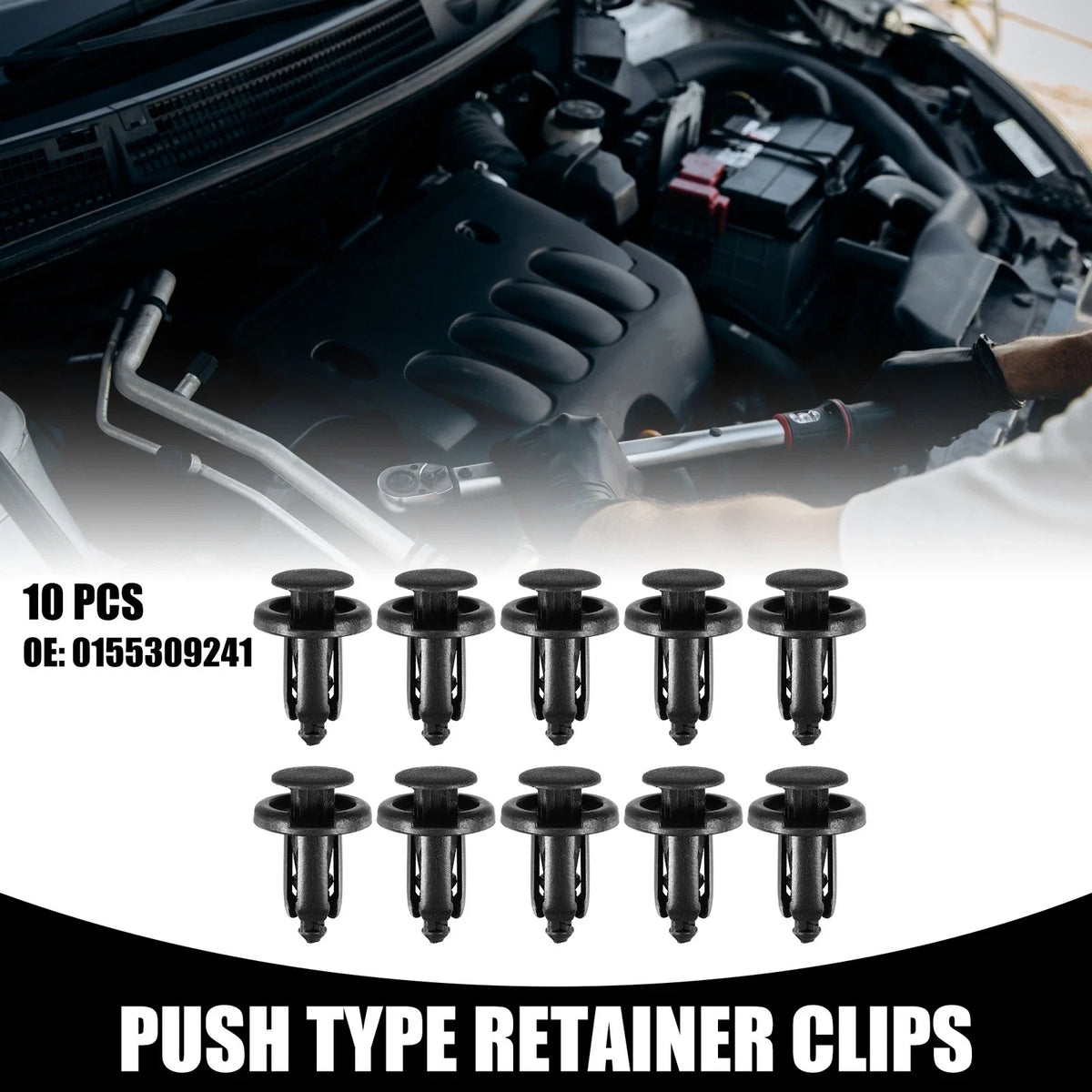 10 Pcs Push Type Retainer Clips No. 0155309241 for Nissan 350Z (2003–2009)
