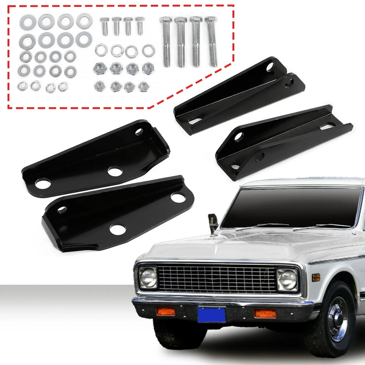 Rear Shock Relocation Kit for Chevy C10 C20 GMC Pickup (1963–1972)