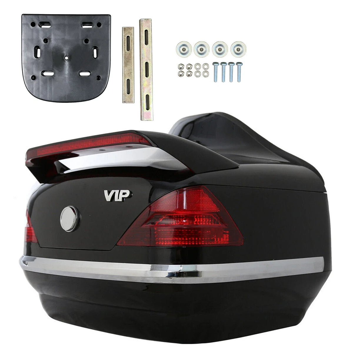 Universal Motorcycle Tail Box Luggage Trunk with Tail Light for Honda Harley Yamaha