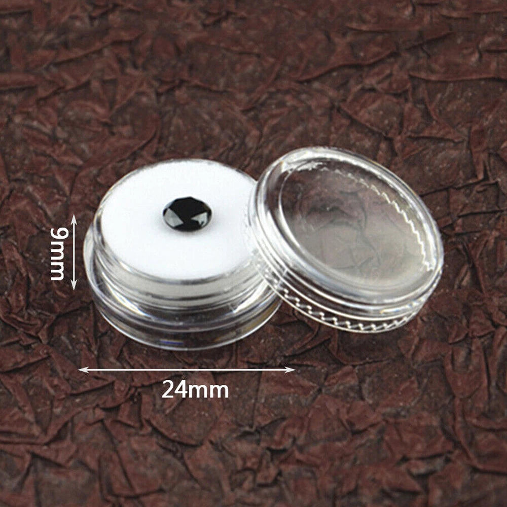 24PC Plastic Capsule Storage Box for Jewelry Gem Beads Display Case