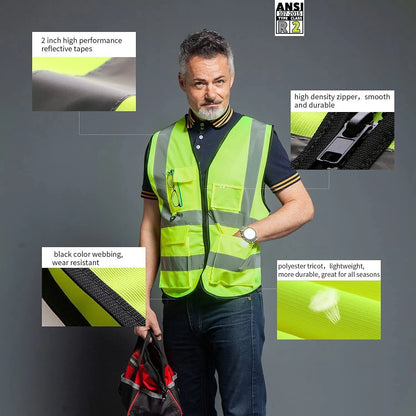 Reflective Safety Vest for Construction Site Work