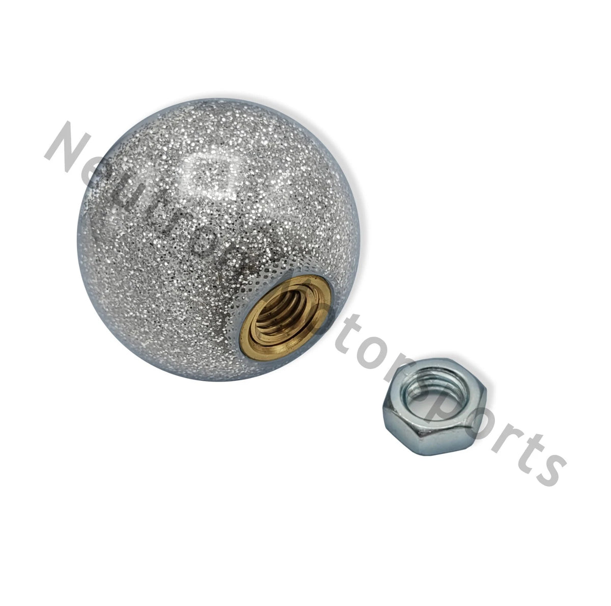 Clear Silver Glitter Flake Gear Shift Knob for Freightliner (Vintage Style)