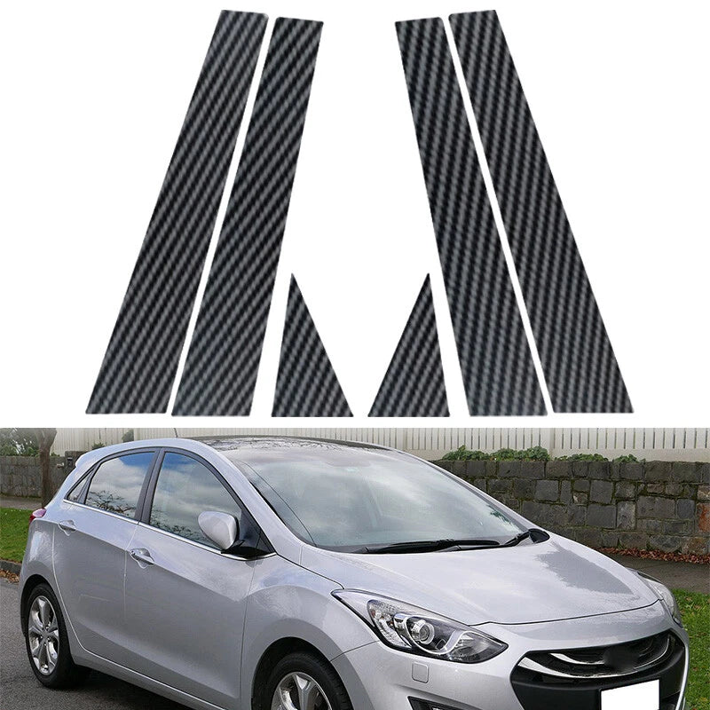 6x Carbon Fiber Pillar Posts for Hyundai i30 GD / Elantra GT (2013–2017)