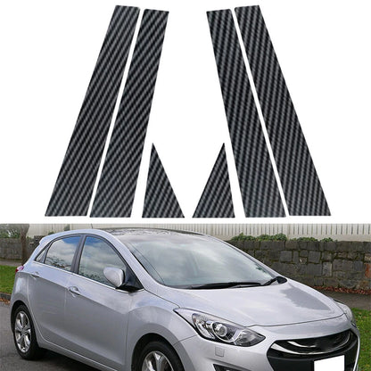 6x Carbon Fiber Pillar Posts for Hyundai i30 GD / Elantra GT (2013–2017)