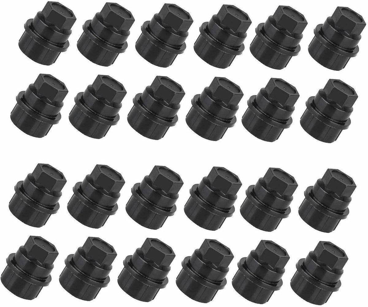 24Pcs Black Wheel Lug Nut Caps for Chevy Cadillac GM