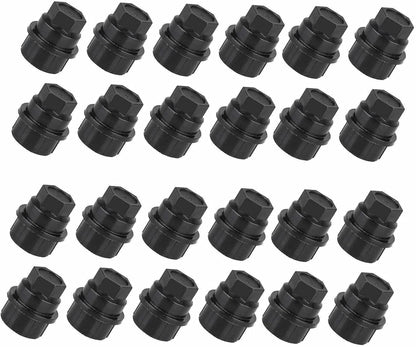 24Pcs Black Wheel Lug Nut Caps for Chevy Cadillac GM