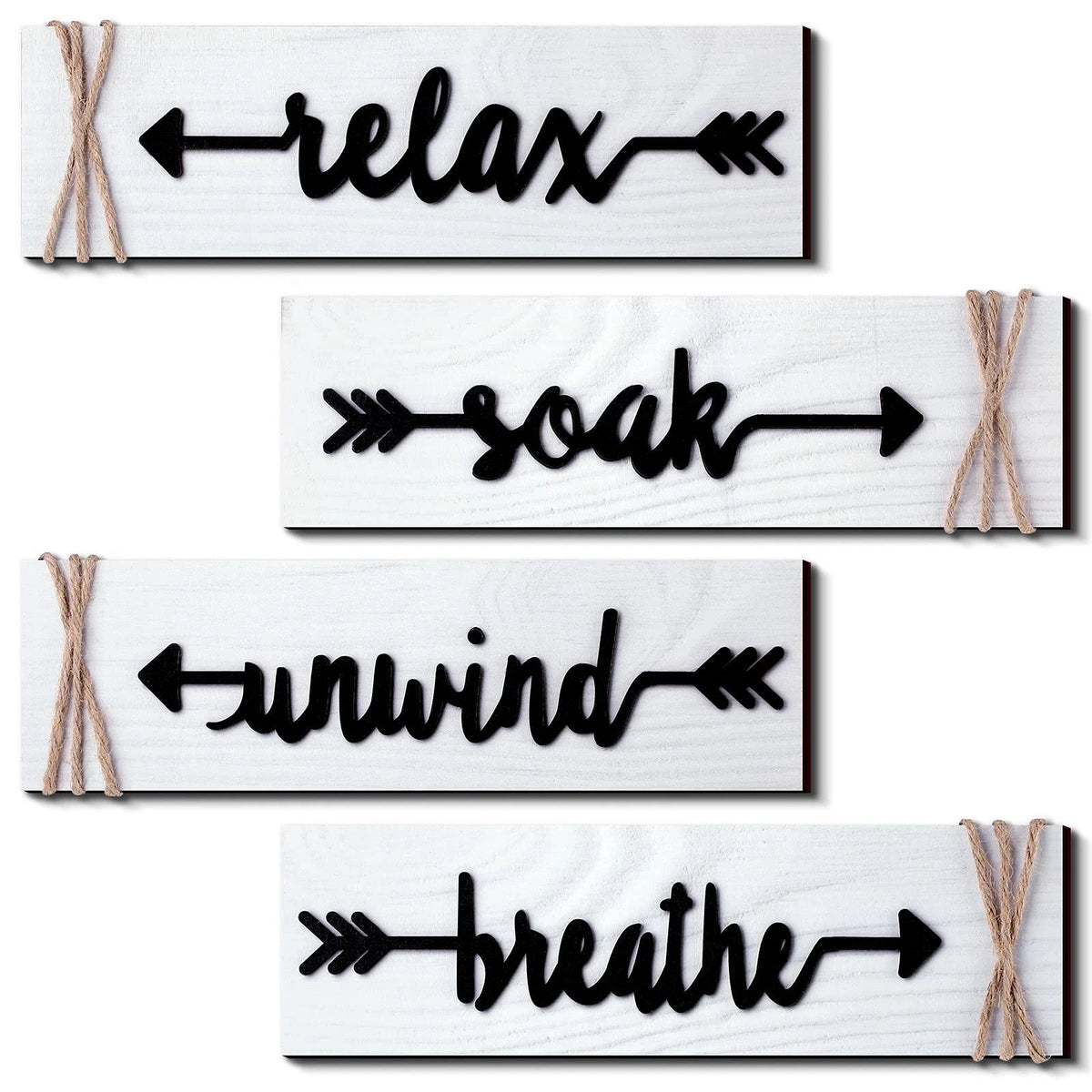 4 Pieces Farmhouse Bathroom Decor Wall Art Set (No Part Numbers)