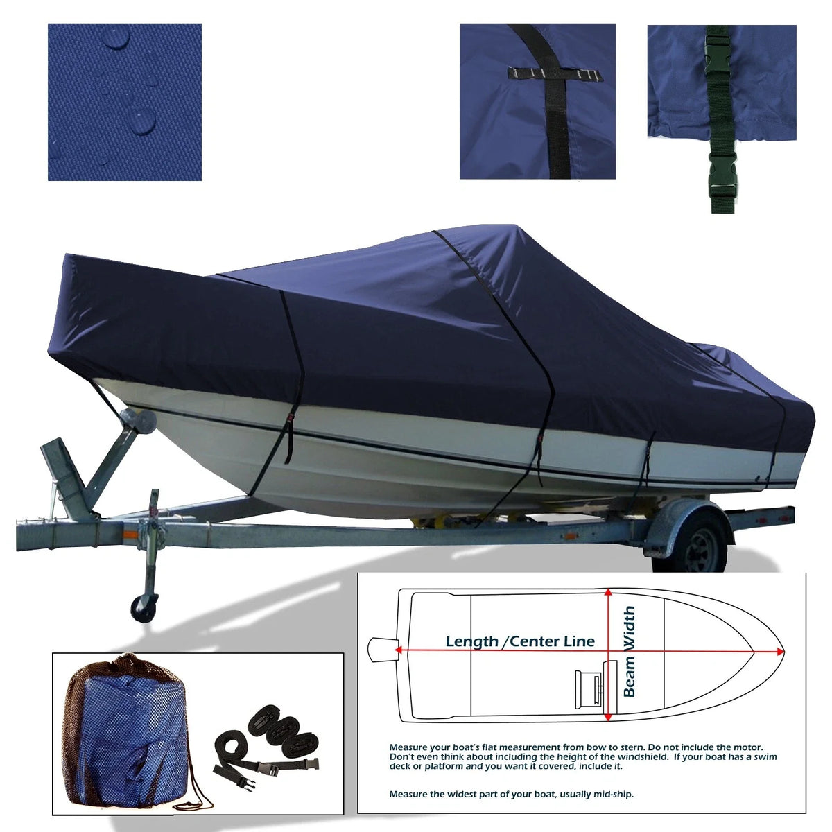 Boat Cover for Bayliner 2252 Classic Cuddy Cabin (600D, Trailerable)